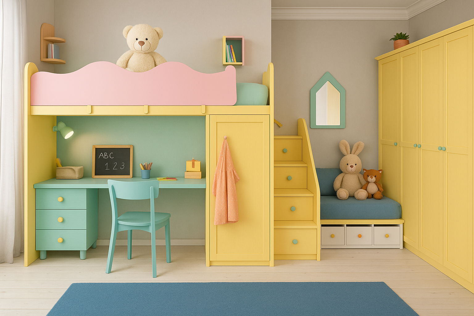 Cameretta bimba colorata