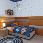 Cameretta Moderna con Letto Contenitore e Boiserie