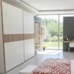 Cameretta Ragazzi Moderna con Armadio Scorrevole e Angolo Studio - armadio