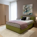 Letto Imbottito Verde con Letto Estraibile