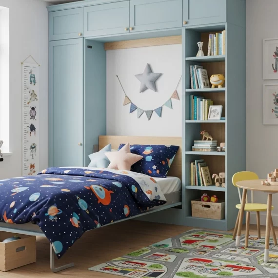 copertina letto a scomparsa per camerette