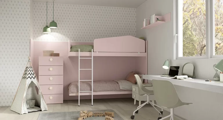 cameretta per ragazze con letto a castello