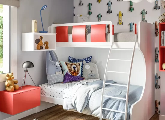 letto a castello con colori moderni e vivaci